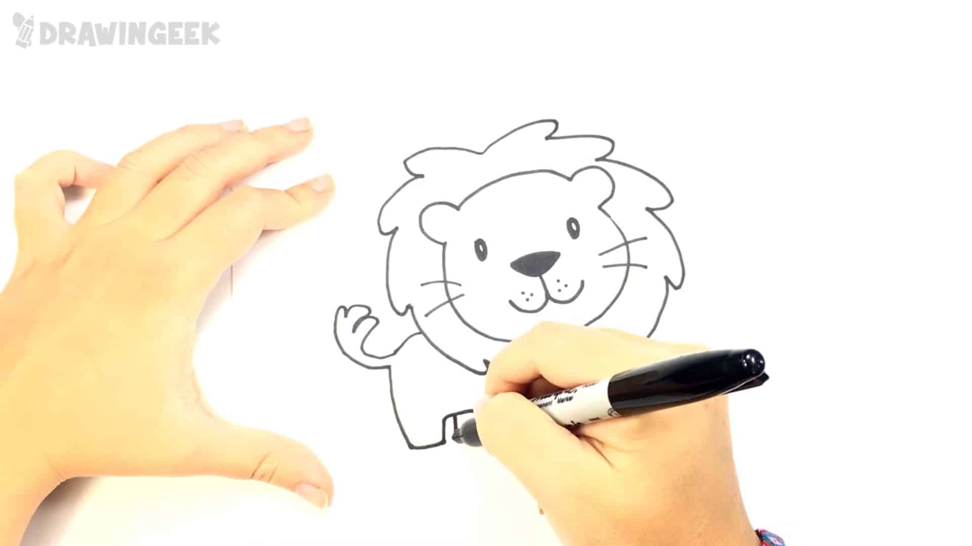 איך לצייר אריה לילדים